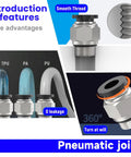 30 Pack Push To Connect Pneumatic Fittings 6Mm OD Tube With M10 Thread Black Straight Quick Connect Features and Usage