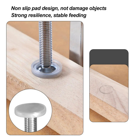 Beefy 2 Pack C Clamp Set Heavy Duty Wide Jaw 304 Stainless Steel For Woodworking Metalworking And DIY Repairs With A Strong Firm Grip And Reliable Performance. non-slip pad on wood board