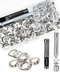Grommets One Half Inch Heavy Duty Metal Eyelets Kit For Fabric Curtains Tents And Boat Covers Repair Hammer On Grommet Set Built For Quick Fix It DIY