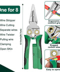 Eight In One Wire Crimping And Stripping Tool With Voltage Detector And Dual Alarms for electricians HVAC car repair use.