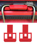 Bulletproof Two Pack Replacement Latch For Milwaukee Packout Drawer Toolbox on toolbox, showing smooth closing upgrade in red PETG plastic.