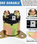 Heavy Duty Starter Solenoid Relay For Predator 420cc And Honda GX Series Engines shown with copper coil and silver contacts