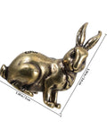 Solid Brass Rabbit Cabinet Pull Set With Vintage Brass Knobs Antique Finish Drawer Pulls For Kitchen Cabinets And Wardrobes 2 Pack