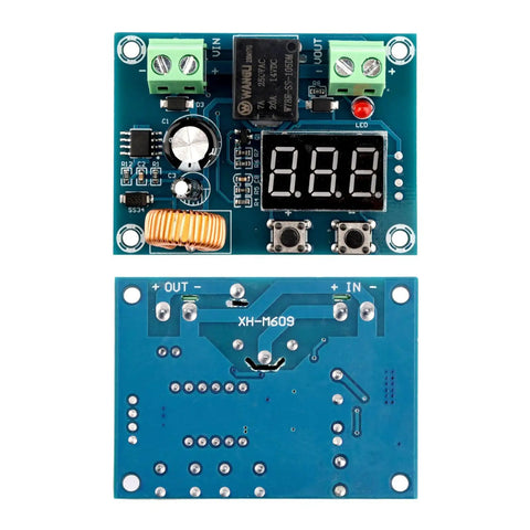 Two Pack Xh M609 Low Voltage Disconnect Module With Digital Display Auto Cutoff Stops DC Batteries From Over Discharge Keep Your Setup Humming Dead Nuts And Skip Straight Up Battery Drama Today, showing front and back views of the circuit board.
