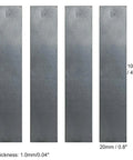 4 Piece Iron Electrode Strips For Plating And Electrolysis Projects, 1x100x20mm Pure 99.995% Iron Sheets, showing dimensions