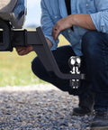 Trailer Hitch Mount With Two Inch Ball For Two Inch Receiver, Six Inch Drop, Rock Solid Towing Up To Seven Thousand Five Hundred Pounds, Includes Five Eighth Inch Screw In Hitch Pin, Easy Install And Tight Fit attached to vehicle