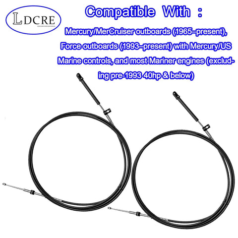 14Ft Boat Throttle And Shift Cable Set For Outboard Remote Control Fits Mercury MerCruiser Mariner And Force 1965 To Present 2 Pack Beefed Up Heavy Duty Replacements For Smooth Shifts
