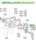 Installation diagram showing components for Top Shelf 25 Pack Of Ezgo Golf Cart Keys delivery for TXT RXV models.