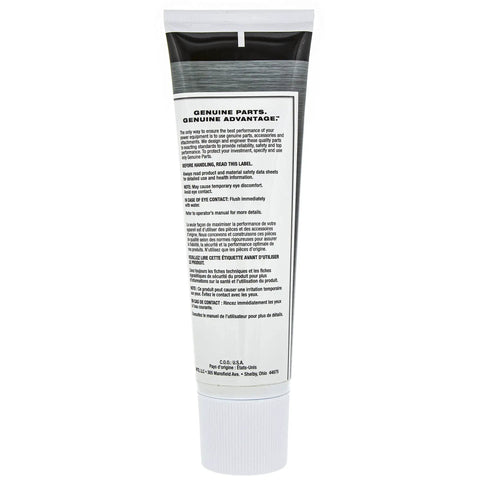 Back view of Grease 8 Oz Tube OEM Replacement Part For Various MTD Lawn And Garden Models 7370300A showing instructions