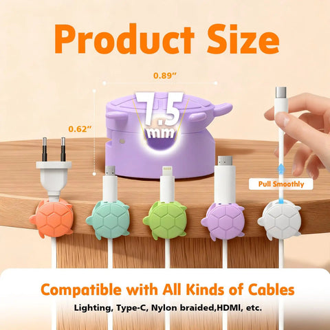 8 Pack Rotatable Cable Clips For Desk, Nightstand, Car And Wall Mount, Cord Organizer Spring Clips, multicolor on table