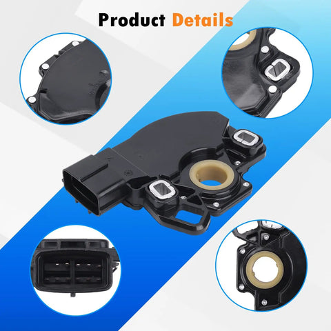 Premium Neutral Safety Switch For Ford F150 E250 Expedition Replaces OE 1L2Z7F293AA, side view showing heat-resistant housing and connector.