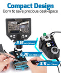 Micro Soldering Kit With 5 C210 Tips, Pro Grade Precision Station, LCD Display, Hands Using Soldering on Small Components