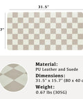 Large Checkered Desk Pad 31.5 Inch By 15.7 Inch Premium PU Leather Desk Mat Waterproof Surface for Keyboard, Mouse, and Laptop
