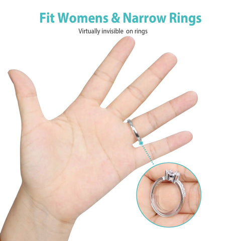 Low Profile Ring Size Adjuster For Loose Thin Rings 1mm To 4mm Fits Women Virtually Invisible TPU Sizer