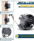6 Pack Round Ceiling Electrical Boxes For DIY Pros, 20 Cu In PVC Junction Boxes With Grounding Lug And Screws, Great For Light Fixtures And Ceiling Fans, Ideal For New Work Installations, Gray, installed in wall stud