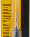 Six Countersink Bit with Nine Sixty Fourth Inch Drive Four Cutter Design Drills and Tapers in One Quick Motion for Killer Finished Holes on Wood and Metal Making Your Next Build Absolutely No Sweat, packaged product