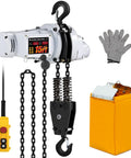 Heavy Duty Electric Chain Hoist 1 Ton, 2200 Lb Capacity, 1300W Motor, with wire control and emergency stop, garage use