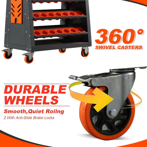 40 Taper CNC Tool Cart With Five Tier Rolling Stand And Wheels Mobile Tool Holder For CNC Lathes with durable 360° swivel casters