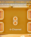 Top view of 6-channel Two Pack 10 Frame Beehive Top Feeder for Langstroth Hives, featuring durable ABS and acrylic design.