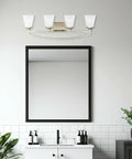 Seagull Four Light Bath Fixture From Hanford Collection In Pewter Finish With Satin Nickel And Black Silver Accents, 400 Total Watts