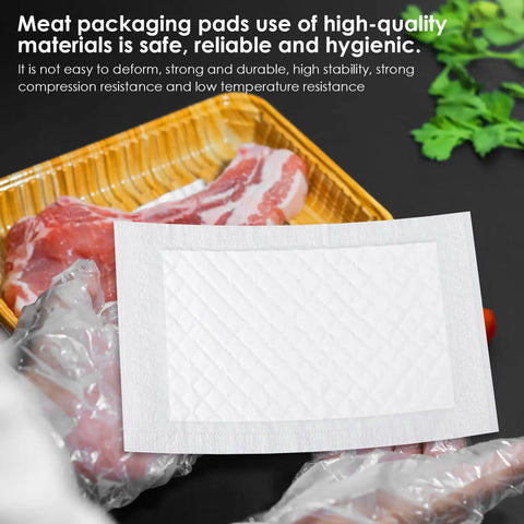 200 Pack Meat Absorbent Pads 4x7 Inch Soaker Pads with PE Film and Pork Tray