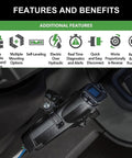Installed P3 universal electric trailer brake controller, black plastic unit with blue LCD display.