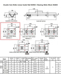 Diagram of Dual Axis Inner Roller Ball Bearing Linear Motion Guide Rail 600mm SGR20 With SGB20-5UU for CNC Kit