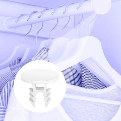 10 Piece Plastic Closet Rod End Caps Set For Standard 1 To 1.5 Inch Rods Sealing Plugs And End Brackets White Wear Resistant Durable Plastic For Easy Wardrobe Finishing, white closet rods