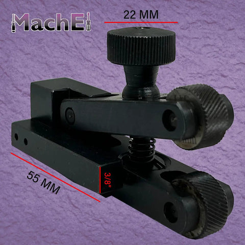 Mini V-Clamp Knurling Tool With Spring Action, 5-20 mm Capacity, Quick Change Tool Post Compatible Lathe Accessory on purple background