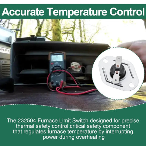 RV Furnace Limit Switch 160 Degree Replacement Part For SF 20 25 30 35 Furnaces And SF 25F 30F 35F Campers Hi Limit Safety Cutoff Switch Durable High Quality Heating Sensor For Reliable Heat Management shown in use.