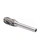 YUFUTOL carbide burr for aluminum, cylindrical with radius end, 1/4 in shank, 1/2 in head diameter, 1 in flute length