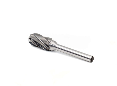 YUFUTOL carbide burr for aluminum, cylindrical with radius end, 1/4 in shank, 1/2 in head diameter, 1 in flute length
