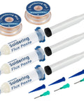 Pro Grade No Clean Solder Flux For Zero Residue Plus Desoldering Wick Kit 25mm Copper Braid Electronics Repair SMD PCB