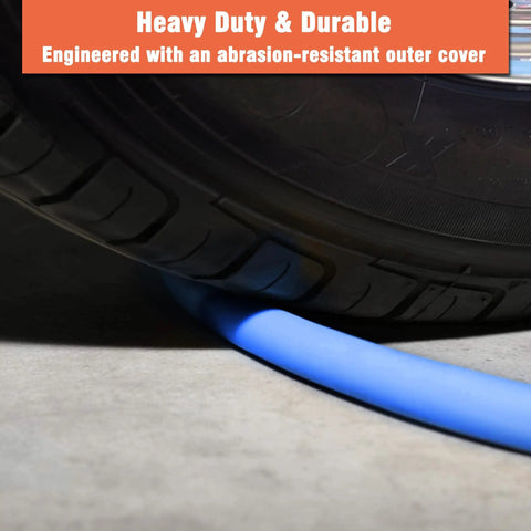 Three Eighths Inch By Fifty Foot Air Hose Kit For Compressors, A Real Workhorse With 300 PSI, kink resistant hose under tire