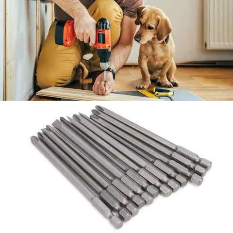Rock Solid 12 Piece Screwdriver Bit Set With S2 Alloy Steel Construction And Precision Tips For Electric Drill Or Manual Use Featuring Sandblasted Anti Rust Surface To Save Your Tools From Damage And Wear, 12 bits