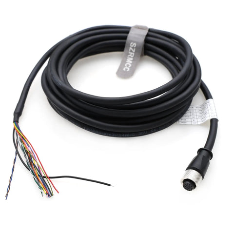 M12 17 Pin Female Vision Sensor Cable For Open Vision Systems, shielded, 2m length, plug and play, compatible with Cognex In Sight 3D L4000