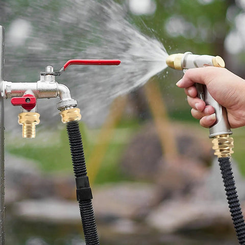 Heavy Duty Garden Hose Repair Kit With Solid Brass Coupler And Double Clamps For Fixing Leaks Fast No More Plastic Fittings That Crack Under High Pressure Water Flow Durable Professional Grade Mender Tool For Outdoor Yard Work on hose spray setup
