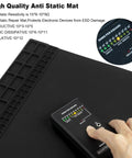Hand testing Extra Large Anti Static Soldering Mat With Grounding Accessories And Wrist Strap, Pro Grade And Heat Resistant Up To 932F