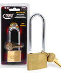 Heavy Duty Solid Brass Padlocks Three Quarter Inch Two Pack With Hardened Steel Shackle Keyed Alike Includes Brass Keys