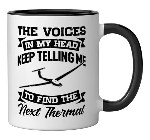 Soaring Sailplane Pilot Mug For Aviation Enthusiasts Glider Nerds Ceramic Everyday Coffee Cup Black And White Gift Idea