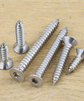 Number 6 X 3/4 Inch Flat Head Torx T15 Self Tapping Screws for Wood and Sheet Metal, pack of 100, 304 stainless steel.