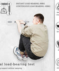 Man testing 19 Inch Suction Cup Grab Bars For Showers And Bathtubs With Red Green Indicators For Secure Install Elderly Handicap Seniors Balance Assist