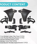 Heavy Duty Black Plastic Front Bumper End Cap Kit With Brackets For 2019 2020 2021 Chevy Silverado 1500 Perfect Up Your Ride Today parts laid out