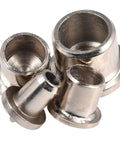 Close-up of Dowel Center Point Set For Woodworking Hollow Dowel Pin Alignment Tool Marker Drill Guide For Accurate Holes, chrome-plated