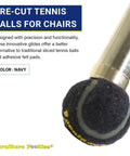 Heavy Duty Tennis Ball Chair Glides For Slick Smooth Floor Savers No Scratch Guards Easy Install Pre Cut Felt Pads Zero Hassle Furniture Foot Covers Stool And Patio Leg Caps 100 Pack in navy color, designed for chair legs.