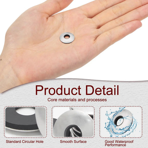 100 Pack Bonded Sealing Washers Crafted From Heavy Duty 304 Stainless Steel And Flexible EPDM Rubber that fit in hand for easy use.