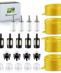 Image of 4 Sizes 4 Feet Fuel Line Hose Kit For Zama Stihl Homelite Poulan Craftsman Husqvarna with filters and primer bulbs.