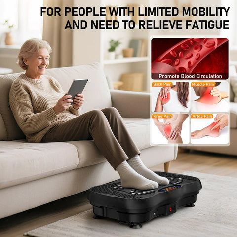 Vibration Plate Exercise Machine For Full Body Workouts, 130 Levels Of Vibration, Lymphatic Drainage And Weight Loss, 450 Lb Capacity
