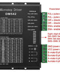 DM542 microstep driver module in black metal housing with green terminal blocks, front view