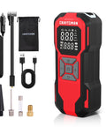 Cordless Tire Inflator With Digital Pressure Gauge and accessories, 6000mAh Battery, 150 PSI Max, Portable Air Pump Kit
